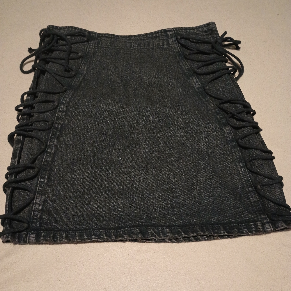 Free people denim skirt with side detail NWT